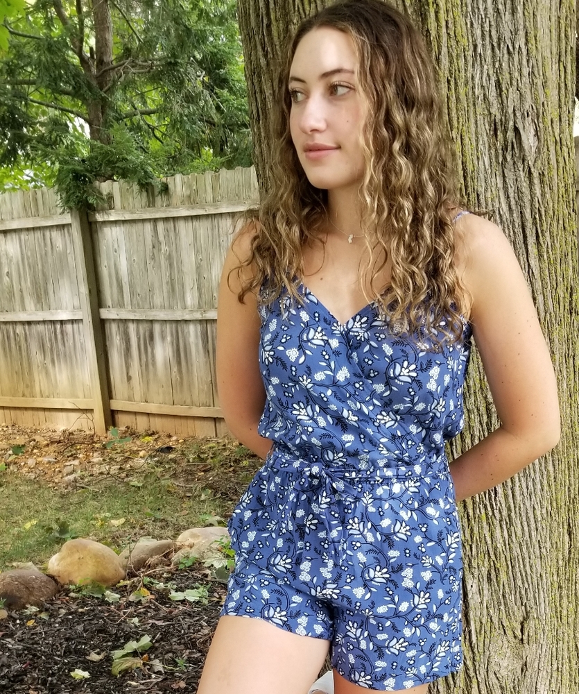 LOFT floral shorts romper